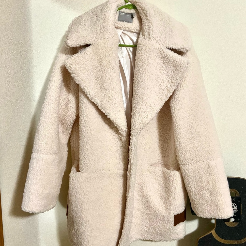 ASOS Cream Sherpa Teddy Coat